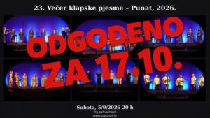 Večer klapske pjesme – odgođeno za 17.10.